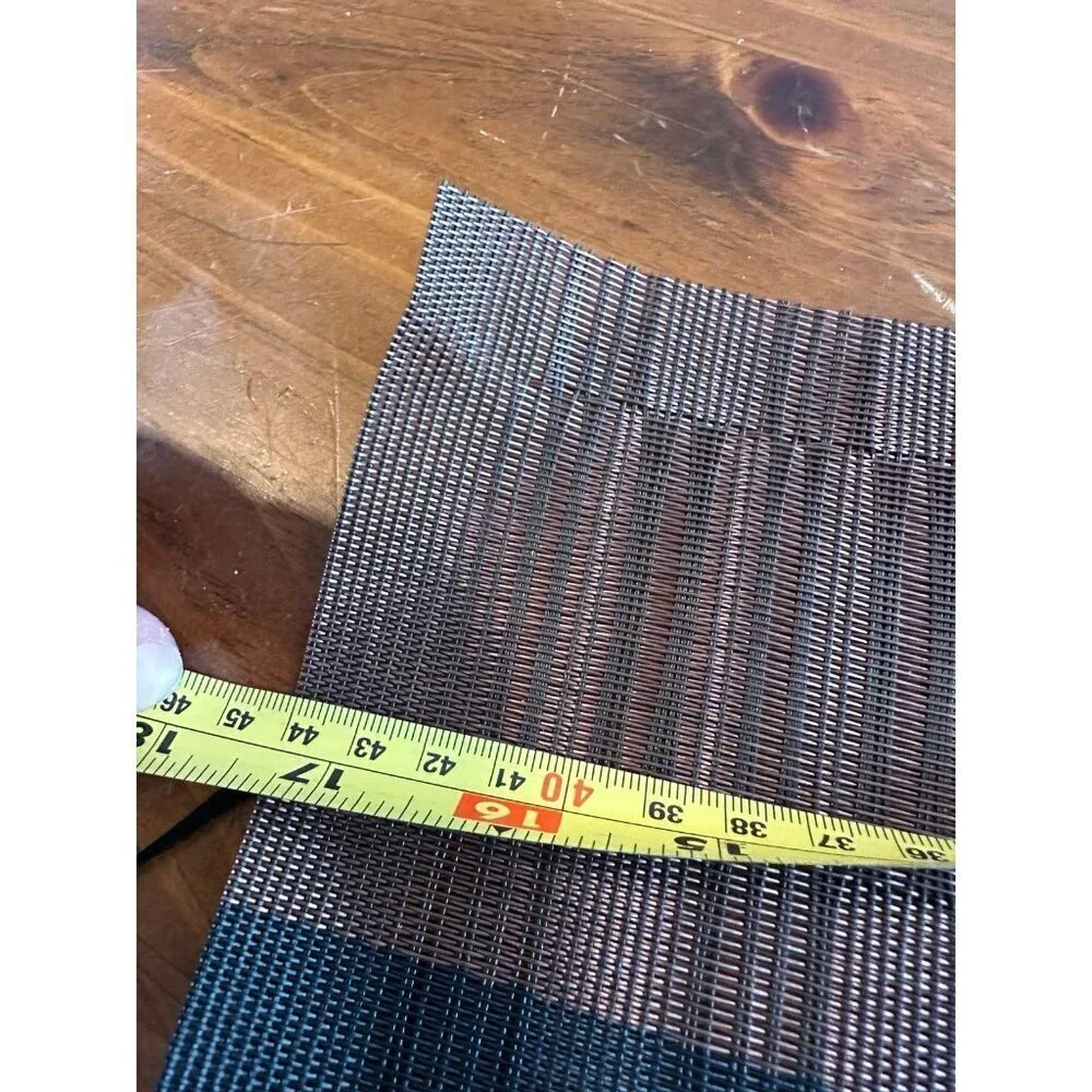 Set of 4 Woven Vinyl Placemats - Brown & Black Striped
